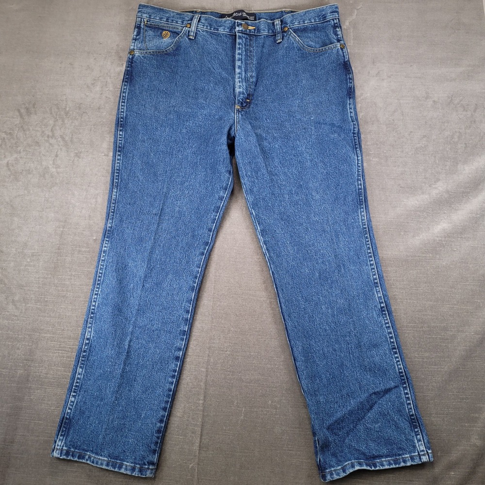 Wrangler George Strait Cowboy Cut Jeans Mens Actual Sz 37x29 Blue Denim Straight